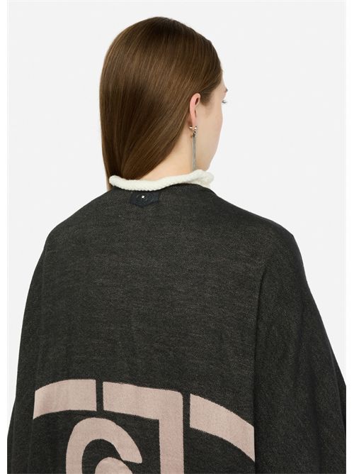 Poncho con logo e frange LIU JO | 2F5031T0300/22222